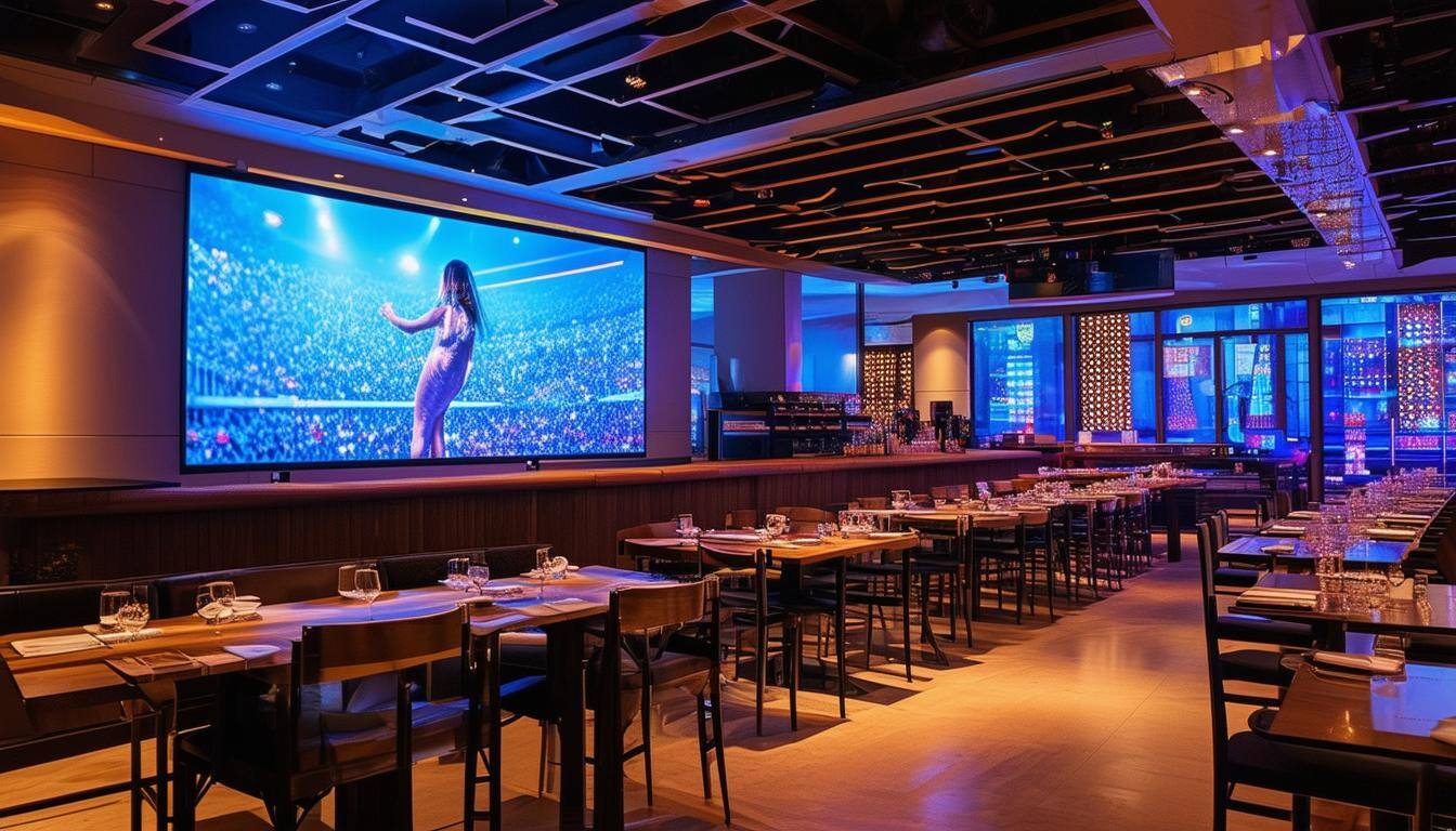 audio visual services for a large restaurant